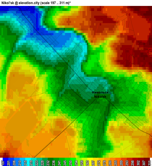 Nikol’sk elevation map