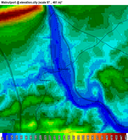 Walnutport elevation map