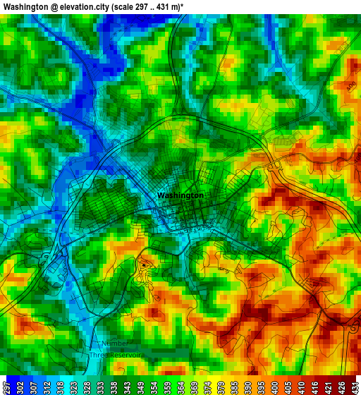 Washington elevation map