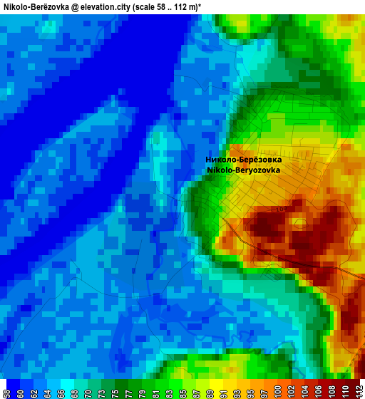 Nikolo-Berëzovka elevation map