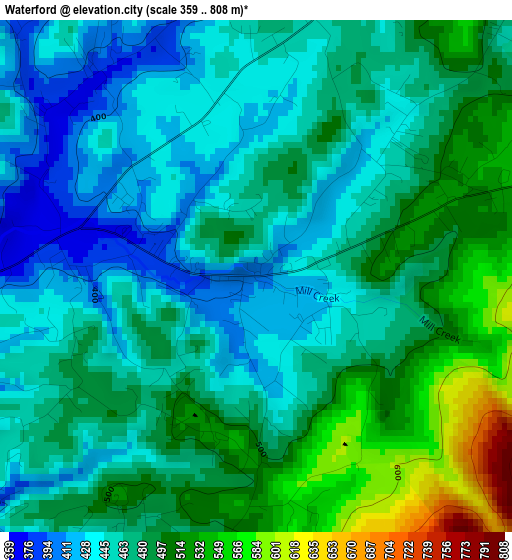 Waterford elevation map