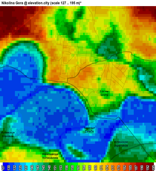 Nikolina Gora elevation map