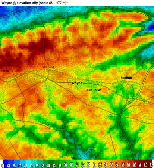 Wayne elevation map