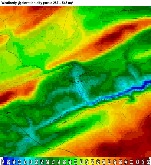 Weatherly elevation map