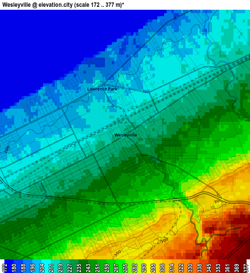 Wesleyville elevation map