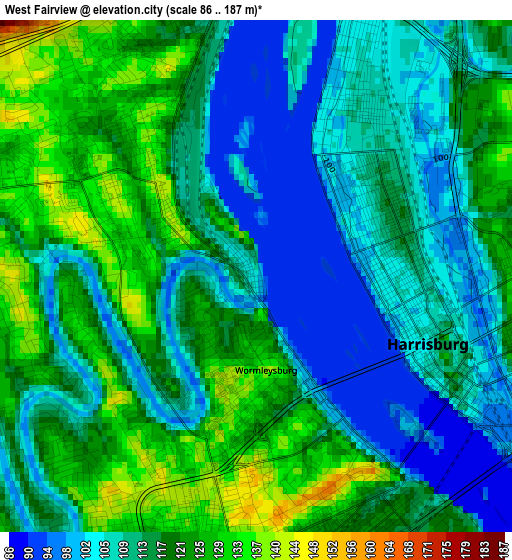 West Fairview elevation map