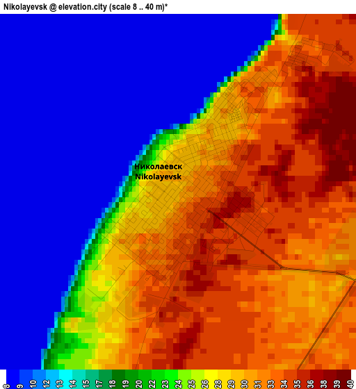 Nikolayevsk elevation map