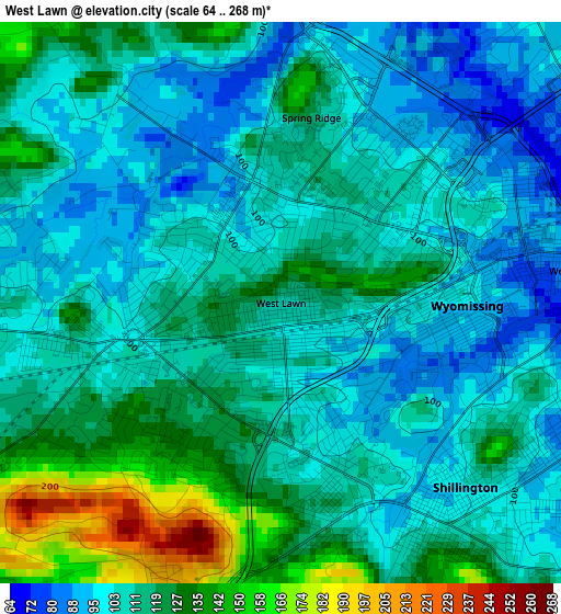 West Lawn elevation map