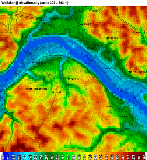 Whitaker elevation map