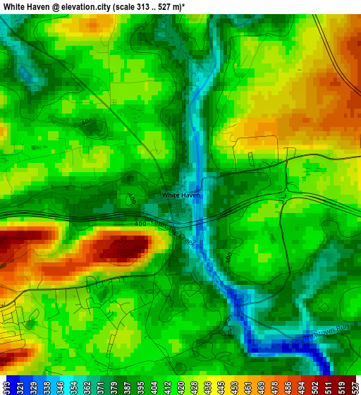 White Haven elevation map