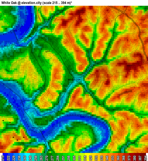 White Oak elevation map