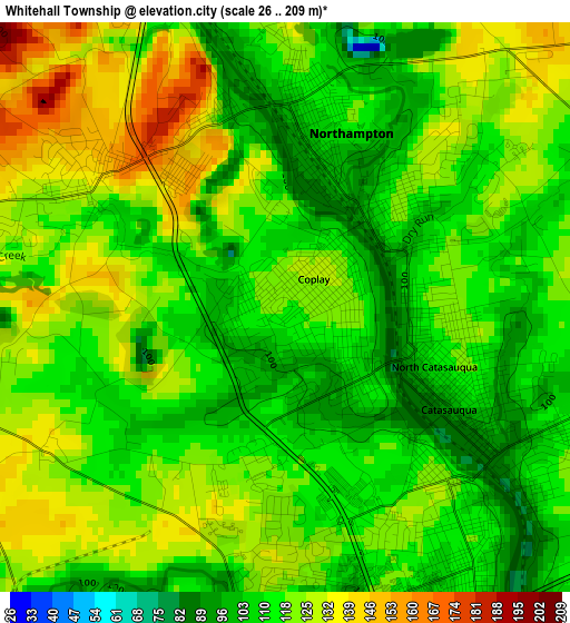 Whitehall Township elevation map