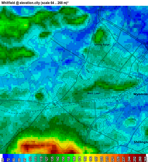 Whitfield elevation map