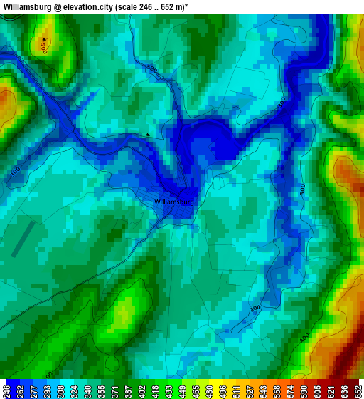 Williamsburg elevation map