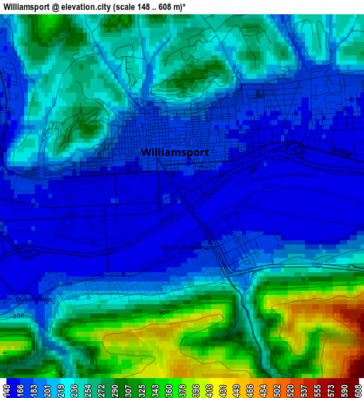 Williamsport elevation map