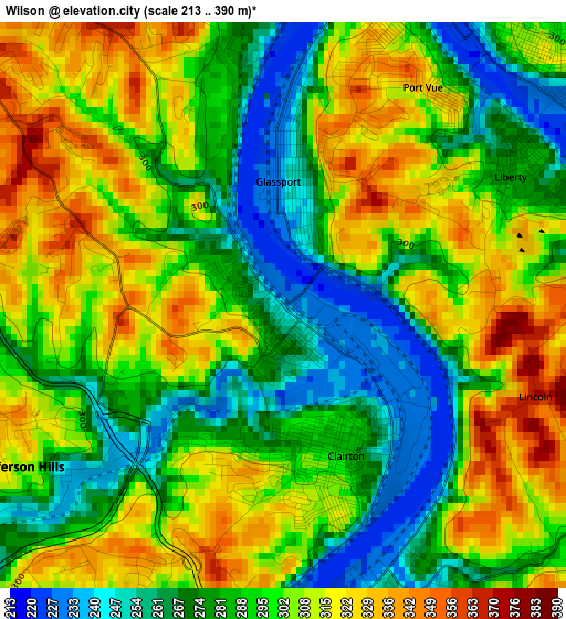 Wilson elevation map