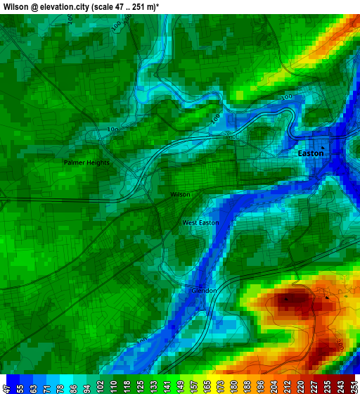 Wilson elevation map