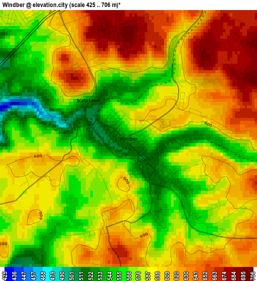 Windber elevation map