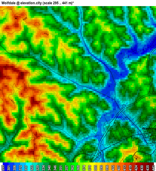 Wolfdale elevation map