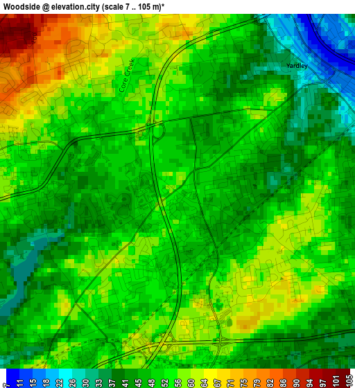 Woodside elevation map