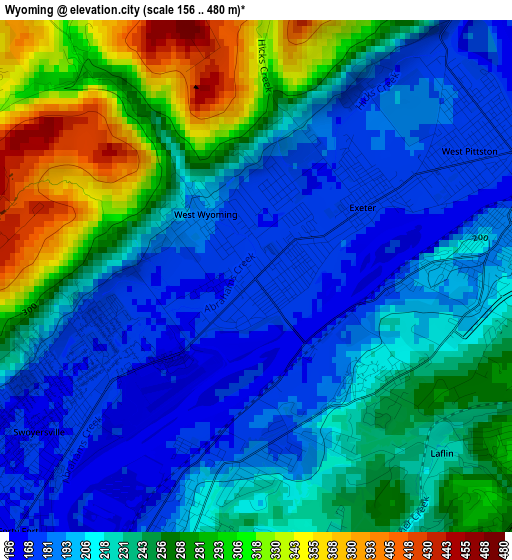 Wyoming elevation map