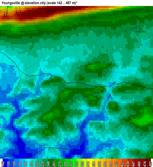 Youngsville elevation map