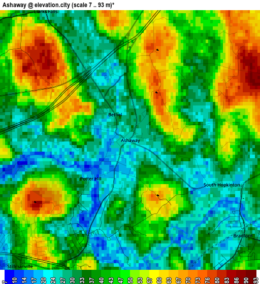 Ashaway elevation map