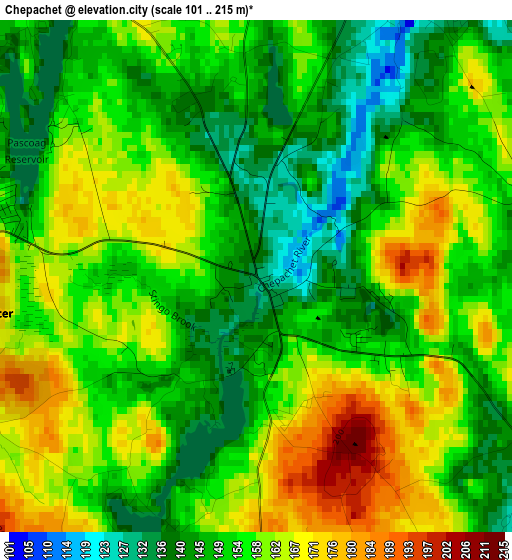 Chepachet elevation map