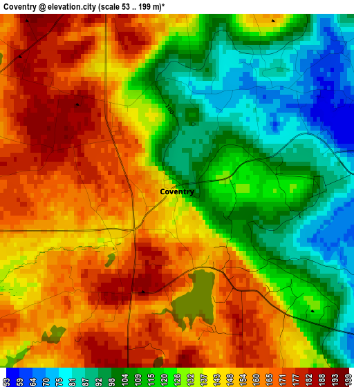 Coventry elevation map