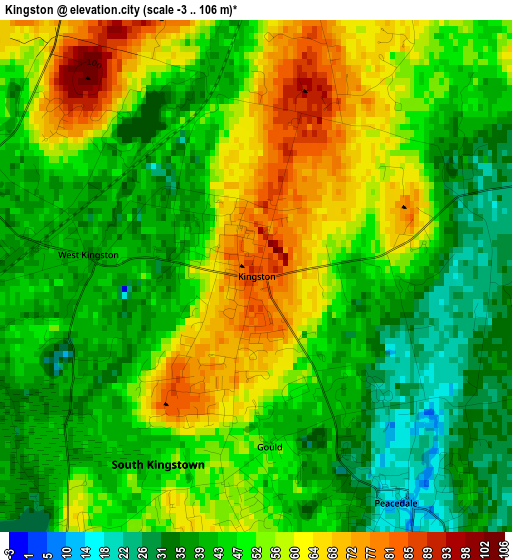 Kingston elevation map