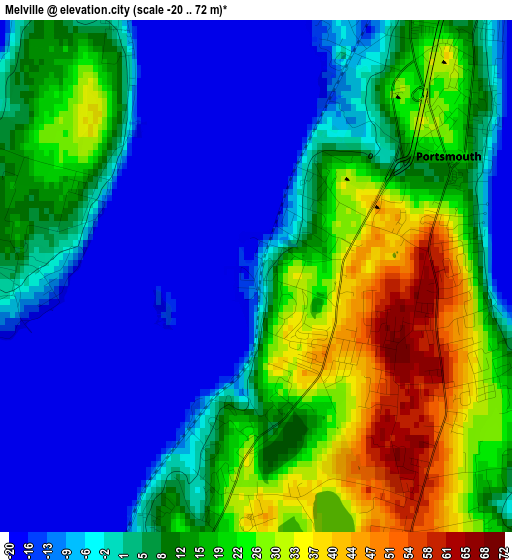 Melville elevation map