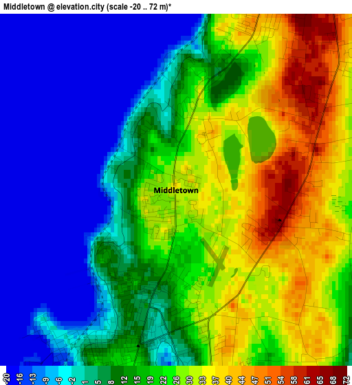 Middletown elevation map