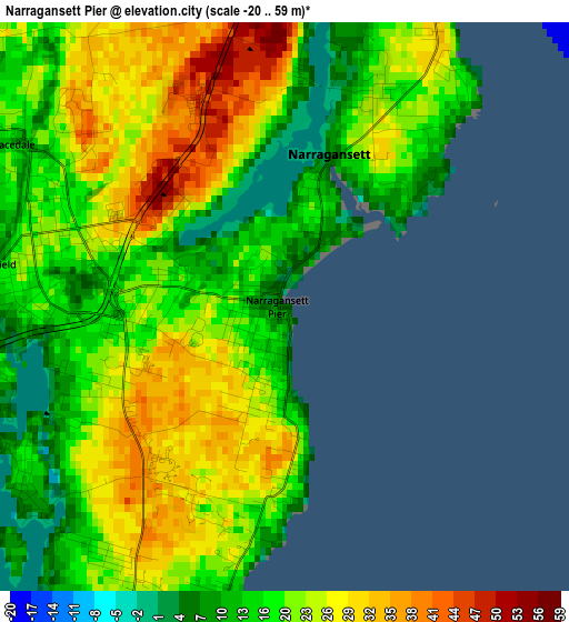 Narragansett Pier elevation map