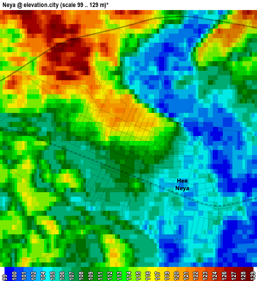 Neya elevation map