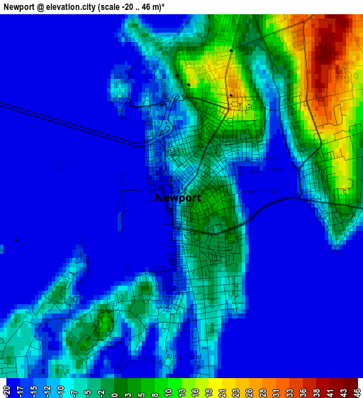 Newport elevation map