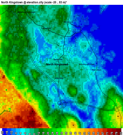 North Kingstown elevation map