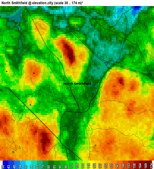 North Smithfield elevation map