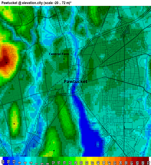 Pawtucket elevation map