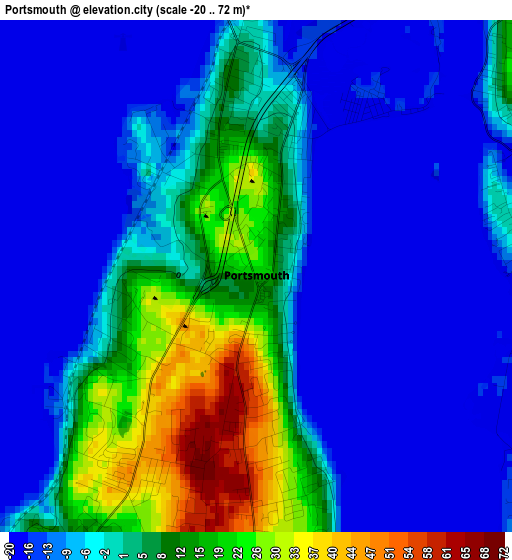 Portsmouth elevation map