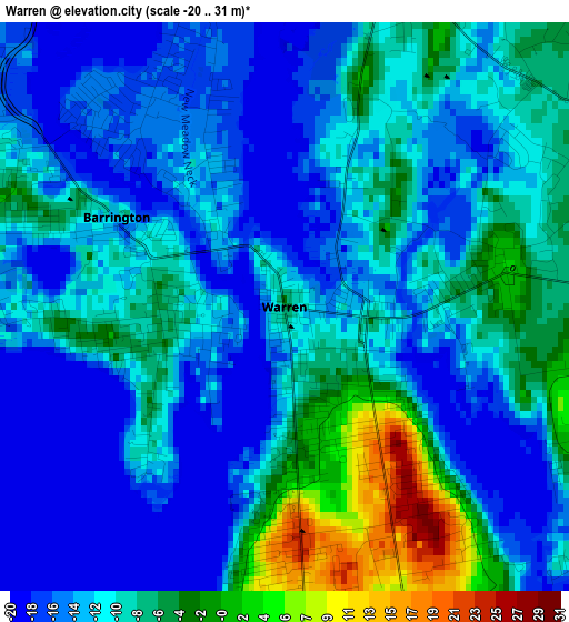 Warren elevation map