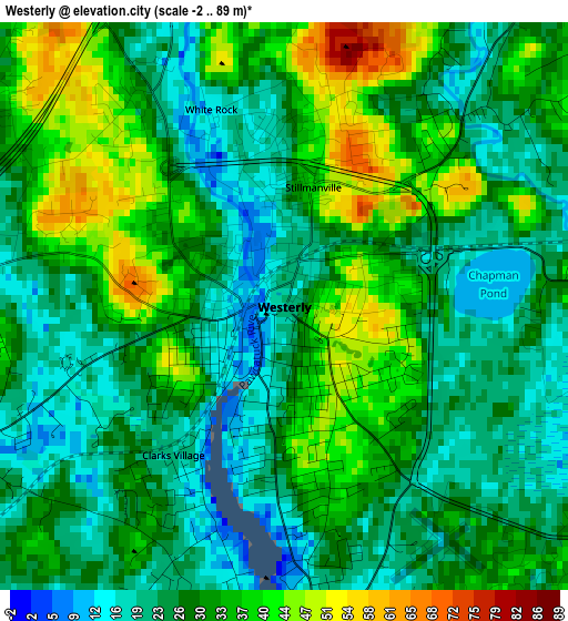 Westerly elevation map