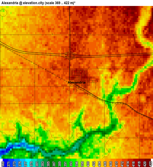 Alexandria elevation map