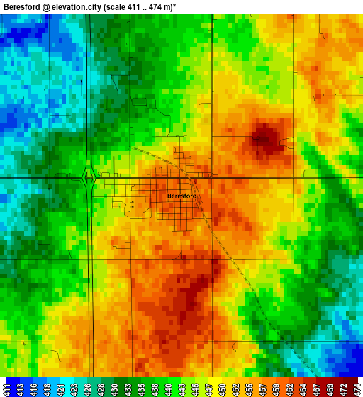 Beresford elevation map