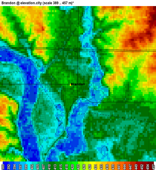 Brandon elevation map