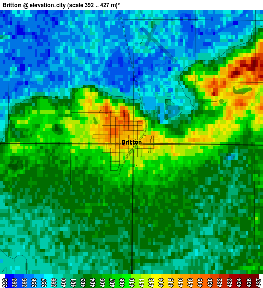 Britton elevation map