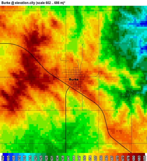 Burke elevation map