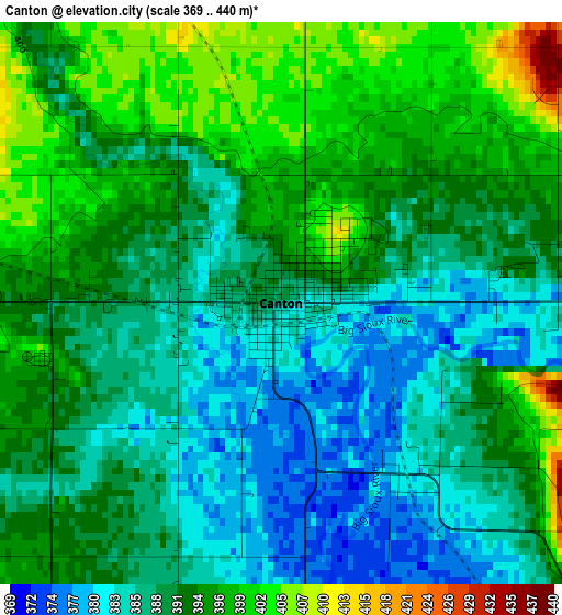 Canton elevation map