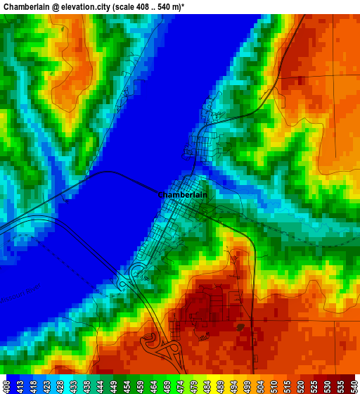 Chamberlain elevation map