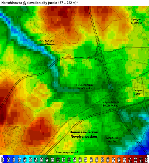 Nemchinovka elevation map