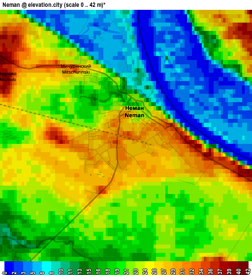 Neman elevation map